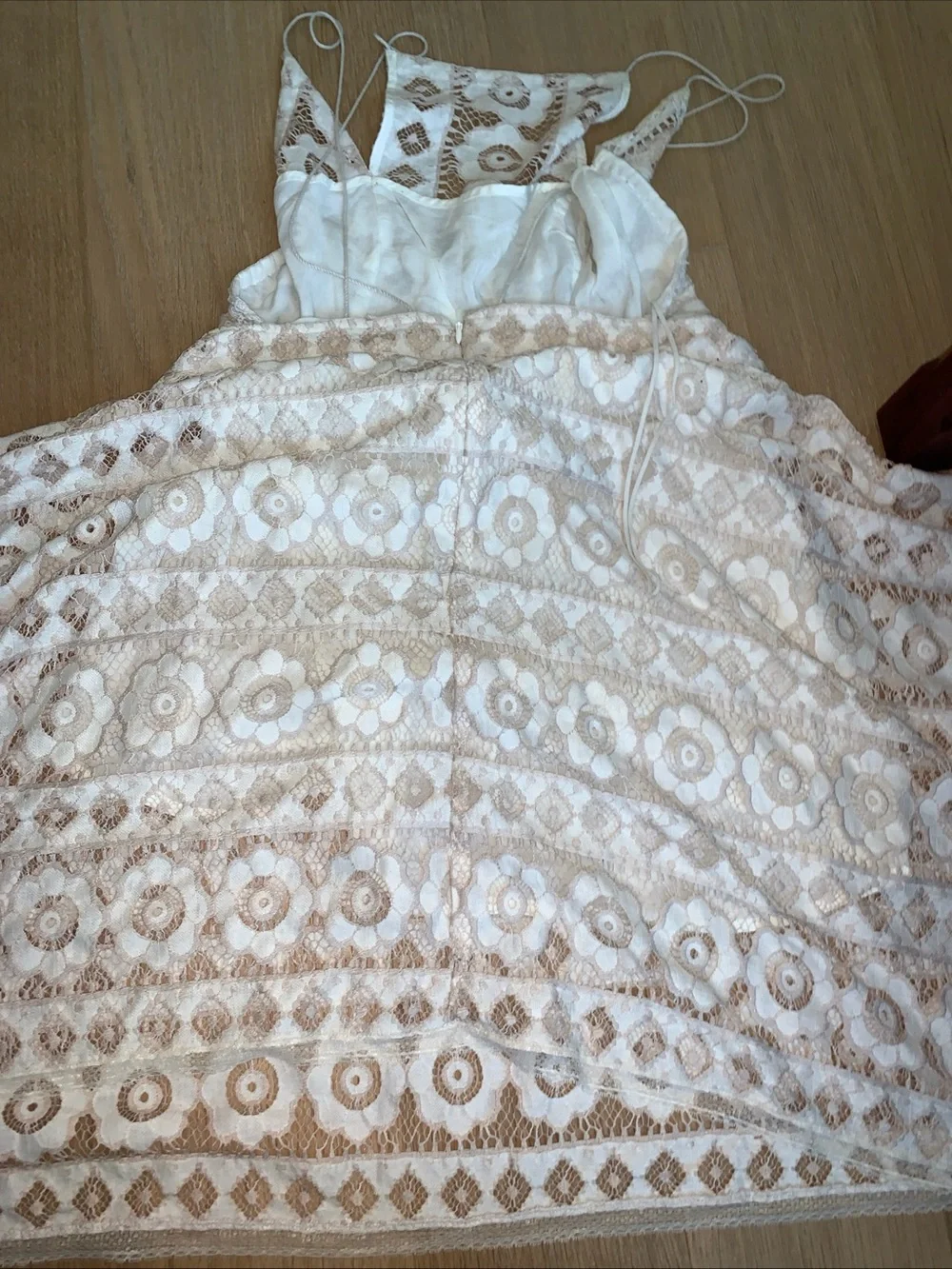 White Lace Backless Fit & Flare Dress - Picture 6 of 10